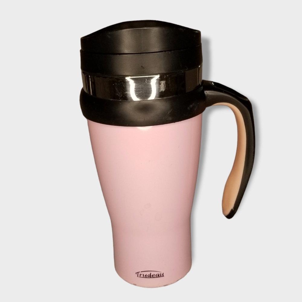 Trudeau Pink Stainless Steel Insulated Travel Mug, 16 oz.